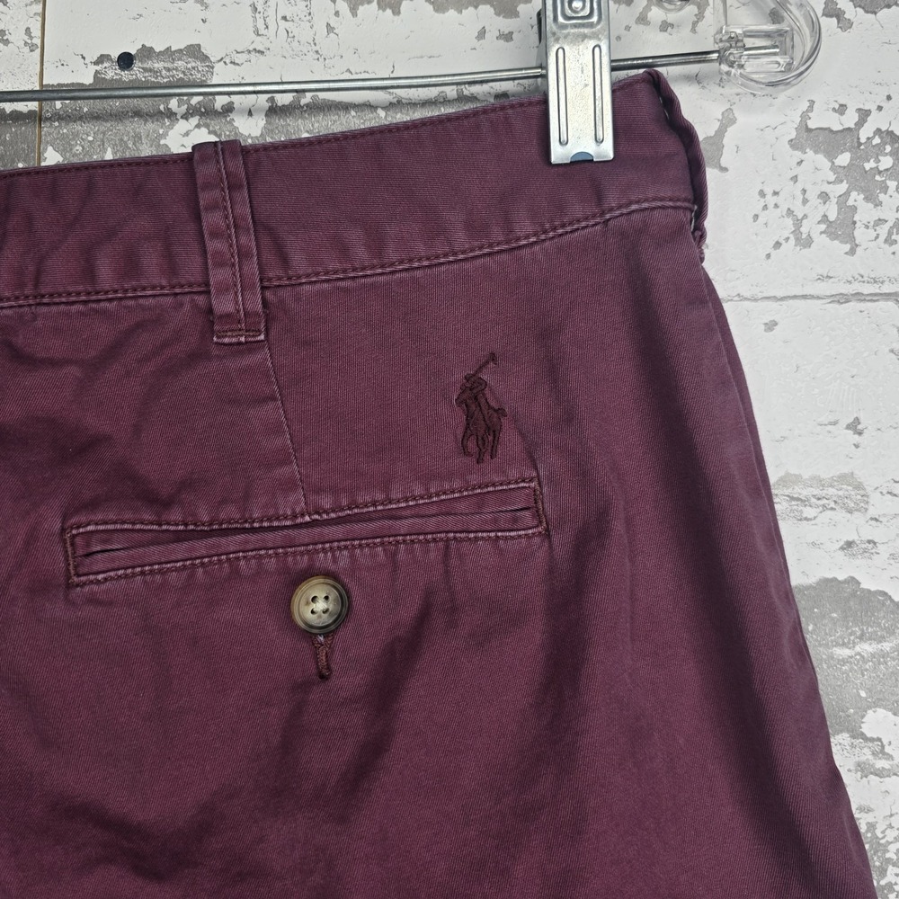 Polo Ralph Lauren Bermuda Shorts Womens 4 Maroon Pony Logo 100% Cotton Preppy - Picture 3 of 7